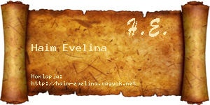 Haim Evelina névjegykártya
